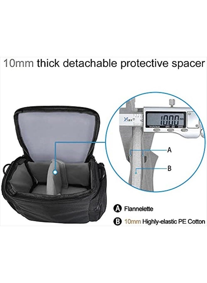 Caden Compact Camera Shoulder Crossbody Bag Case Compatible for Nikon, Canon, Sony SLR/DSLR Mirrorless Cameras and Lenses Waterproof(1.0 S, Black) - Image 3