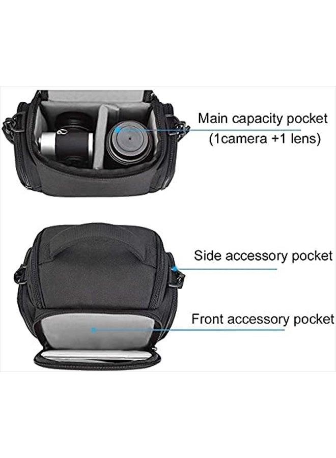Caden Compact Camera Shoulder Crossbody Bag Case Compatible for Nikon, Canon, Sony SLR/DSLR Mirrorless Cameras and Lenses Waterproof(1.0 S, Black) - Image 5