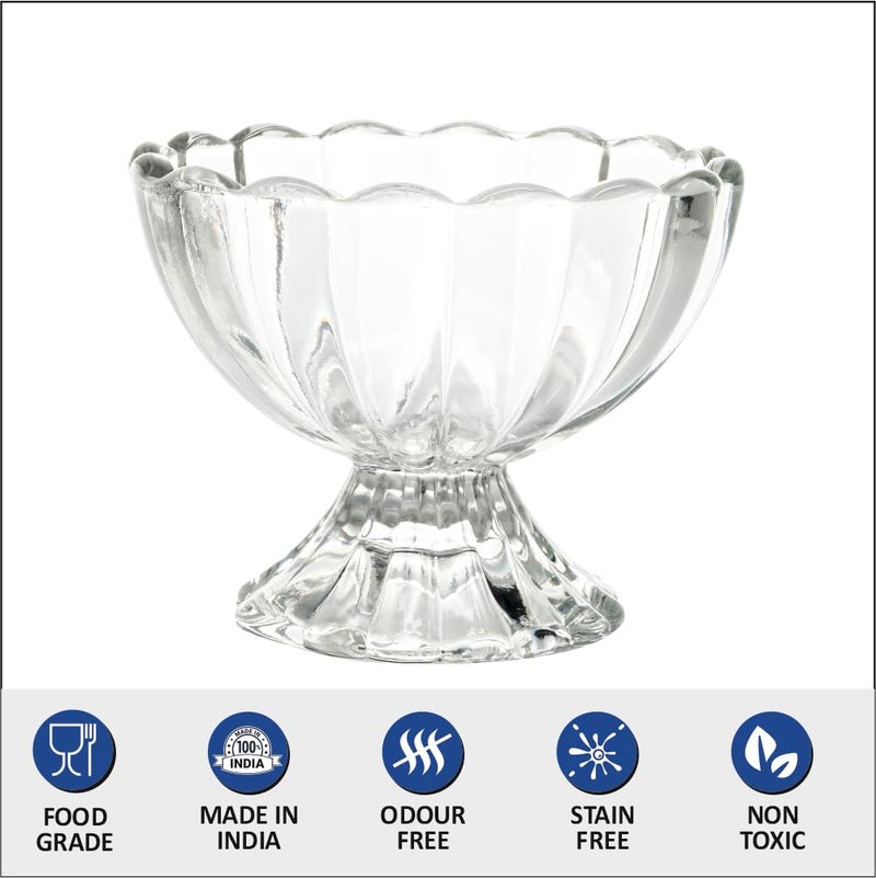 Yera 125ml Glass Bowl Set - Perfect for Indulgent Treats, Set of 6 Exquisite Glass Ice Cream Cups - Image 3