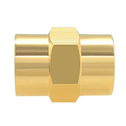 Hooshing 10PCS Brass Coupling 1/4" x 1/4" NPT Female Coupler Hex Head Pipe Fitting - Image 5