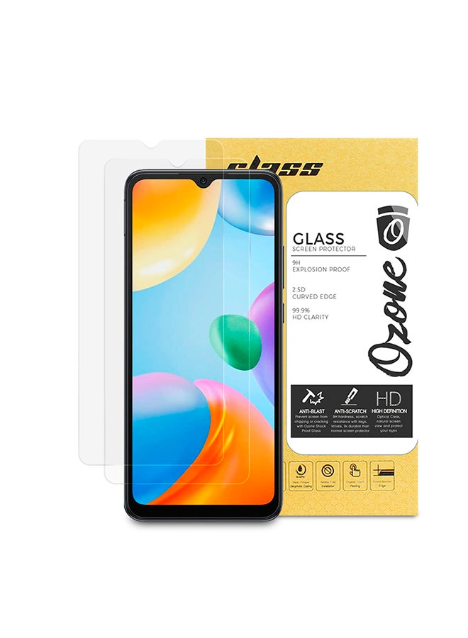 O Ozone Tempered Glass Screen Protector Compatible for Redmi 10C 2 Per Pack Full Coverage 9H Hardness Anti-Scratch Case Friendly Screen Guard - Image 1
