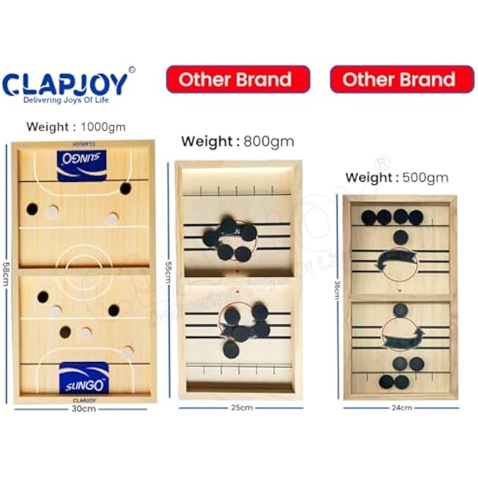 Clapjoy Slingo أسرع لعبة لوحية إصبع أولى للبالغين والأطفال لعبة هوكي خشبية حبال عفريت لعبة هوكي مثالية للترفيه العائلي ، حفلة عيد ميلاد ، هدية عيد الميلاد - Image 5