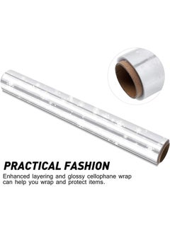 S-Color 1 Roll Cellophane Wrap Roll Unfolded Width 40cm x 15m Snowflake Pattern Paper Wrapper Gift Wrappings for Flowers, Bouquet, Basket, Packing Paper  - Image 4