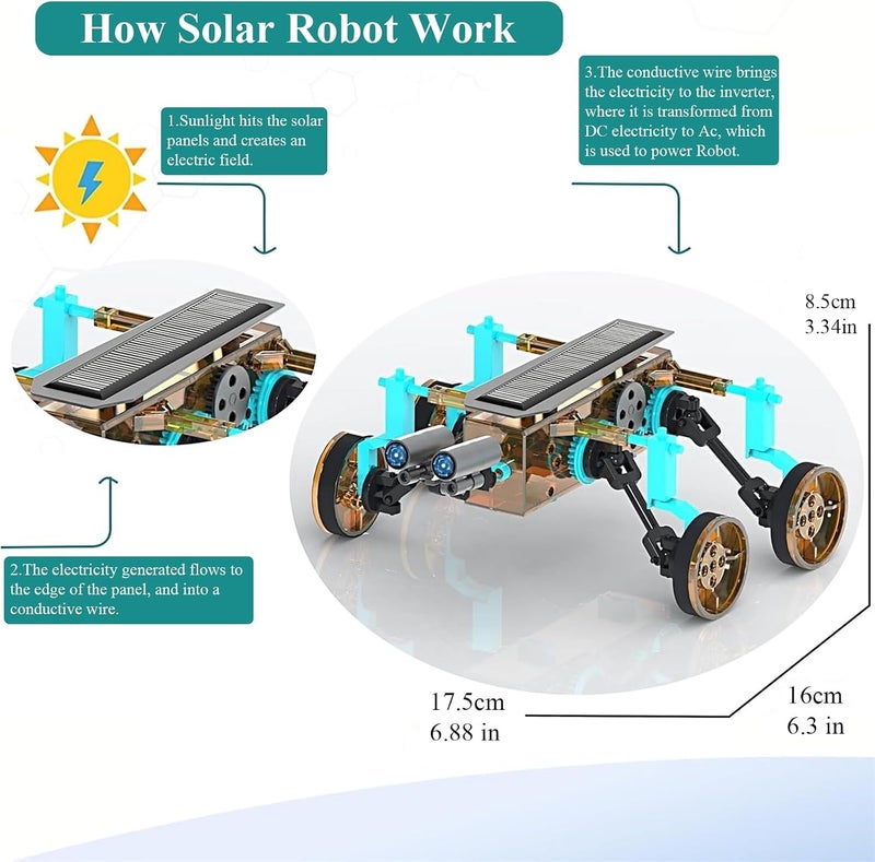 STEM 25-in-1 Education Solar Power Toys for Boys Age 8-12, DIY Solar Power Building Kit, Educational STEM Science Toy Robotics Experiment Set Birthday Gifts for Kids 8 9 10 11 12 13 Years Old - Image 4