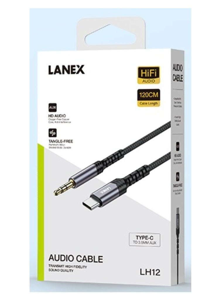 LANEX Aux Type C cable 1.20 meters, model LH12 - Image 1