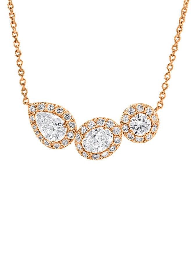 MINUTIAE Stylish Pendant Necklace With Austrian Cubic Zirconia For Women And Girls With Extendable Chain(Rose Gold) - Image 1