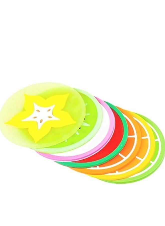 4 قطع قاعدة أكواب على شكل فاكهة عازلة للحرارة وحامل للمشروبات الساخنة ومفرش المائدة - Image 2