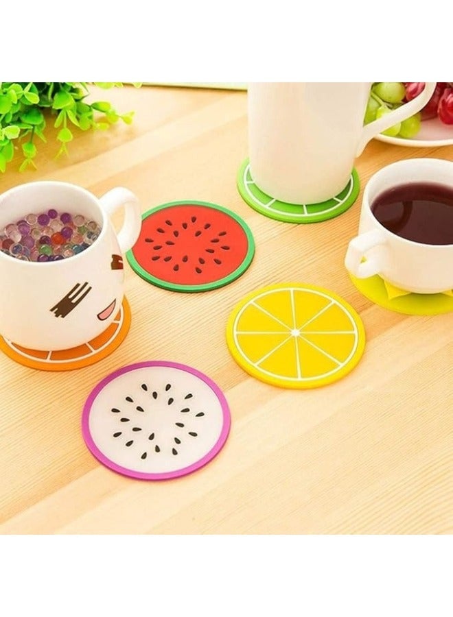 4 قطع قاعدة أكواب على شكل فاكهة عازلة للحرارة وحامل للمشروبات الساخنة ومفرش المائدة - Image 5