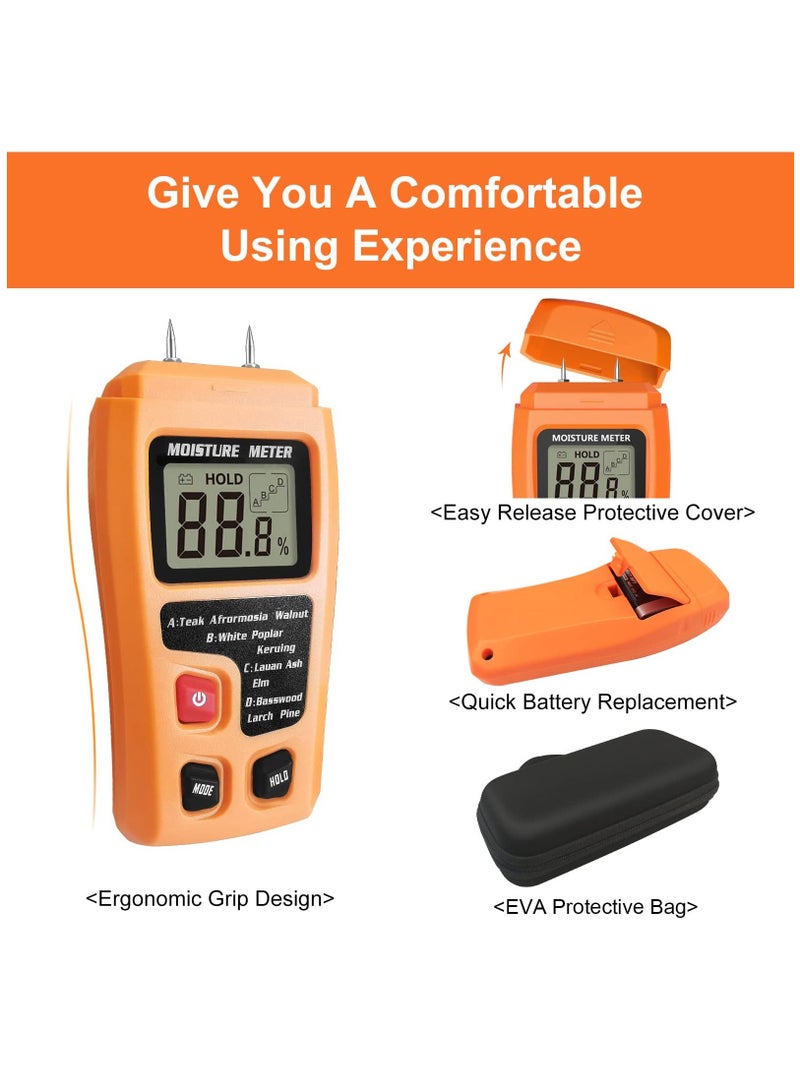 Wood Moisture Meter For Logs Firewood, Moisture Meter For Wood Firewood Moisture Meter For Lumber, Digital Moisture Detector, Pin-Type Water Leak Detector Tester For Wood Firewood Paper Floor, Yellow - Image 5