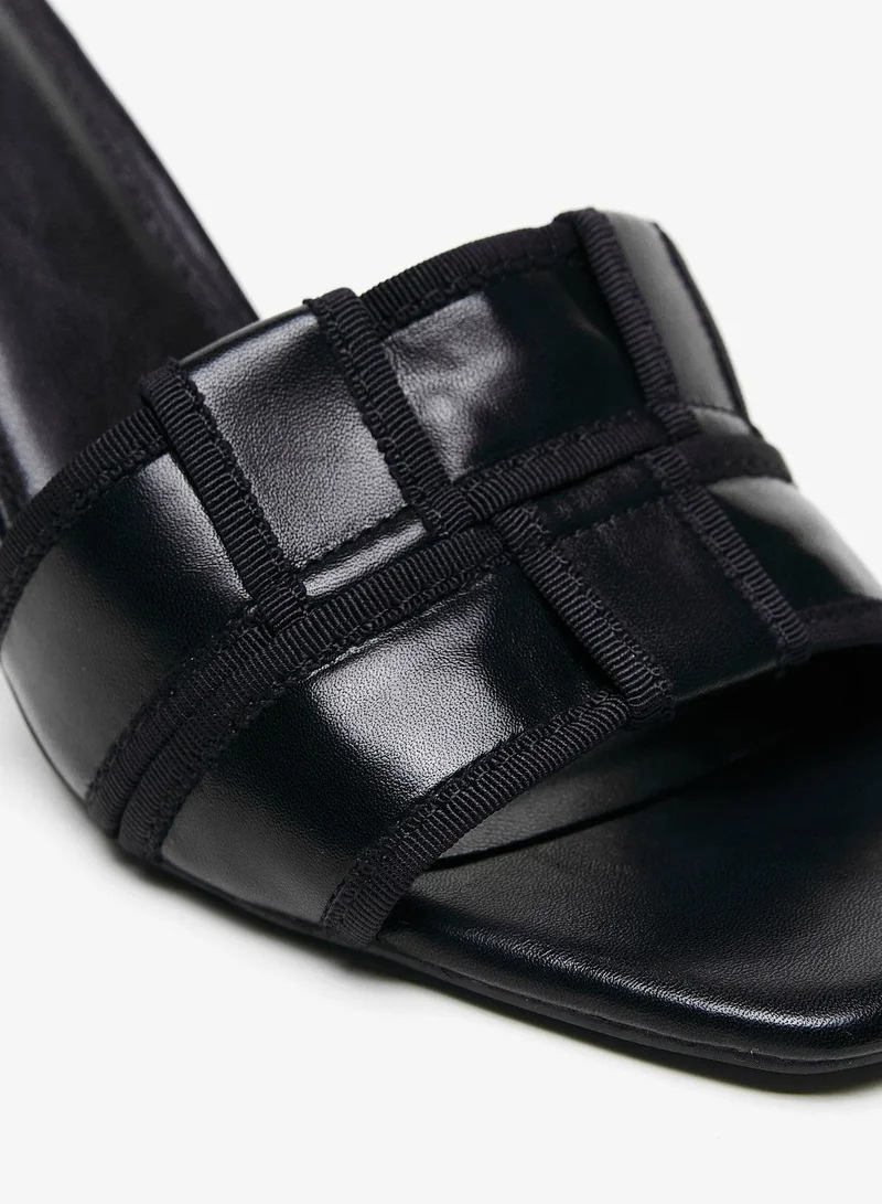 Flora Bella Textured Slip-On Sandals with Stiletto Heels