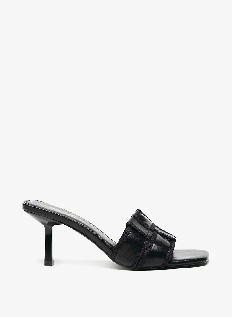 Flora Bella Textured Slip-On Sandals with Stiletto Heels