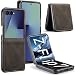 japezop Compatible with Samsung Galaxy Z Flip 7 5G CaseGalaxy Z Flip 7 Leather Flip Case with Hard Shockproof Back Cover Slim Durablefor Galaxy Z Flip 7 5G 2025 Coffee - Image 2