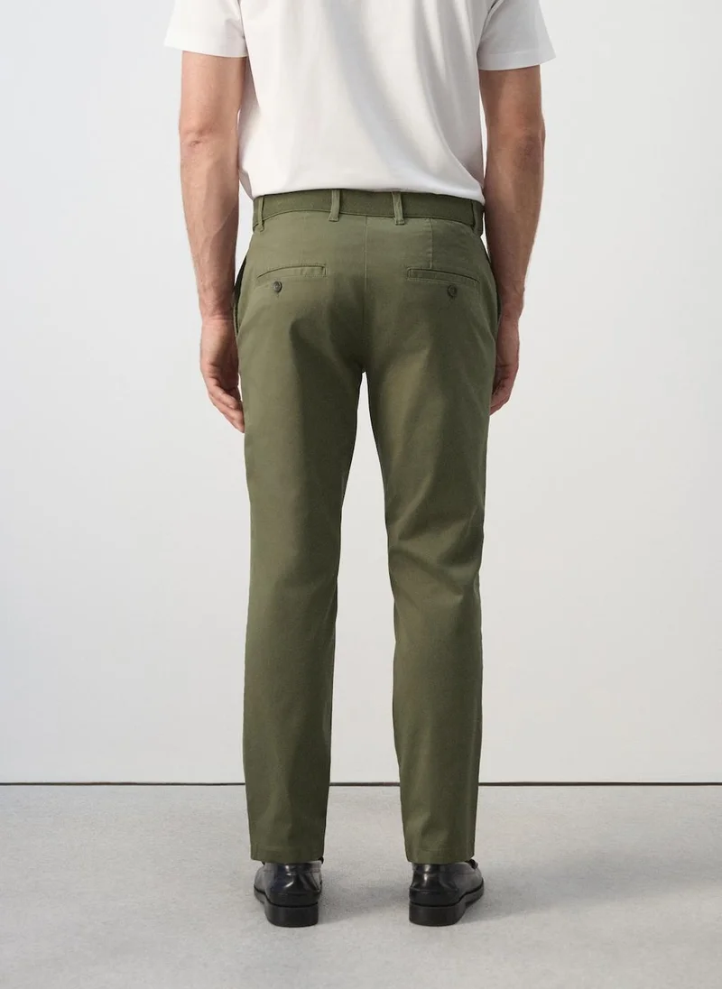 Mango Man Prato Cropped Tapered Chino Trousers