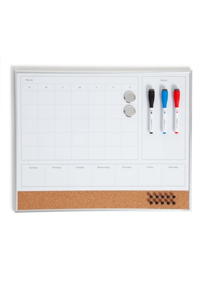 U Brands 4-In-1 Dry Erase Calendar Planner Board, Office Supplies, With Markers, Magnets And Push Pins, 16” X 20”  - Image 2