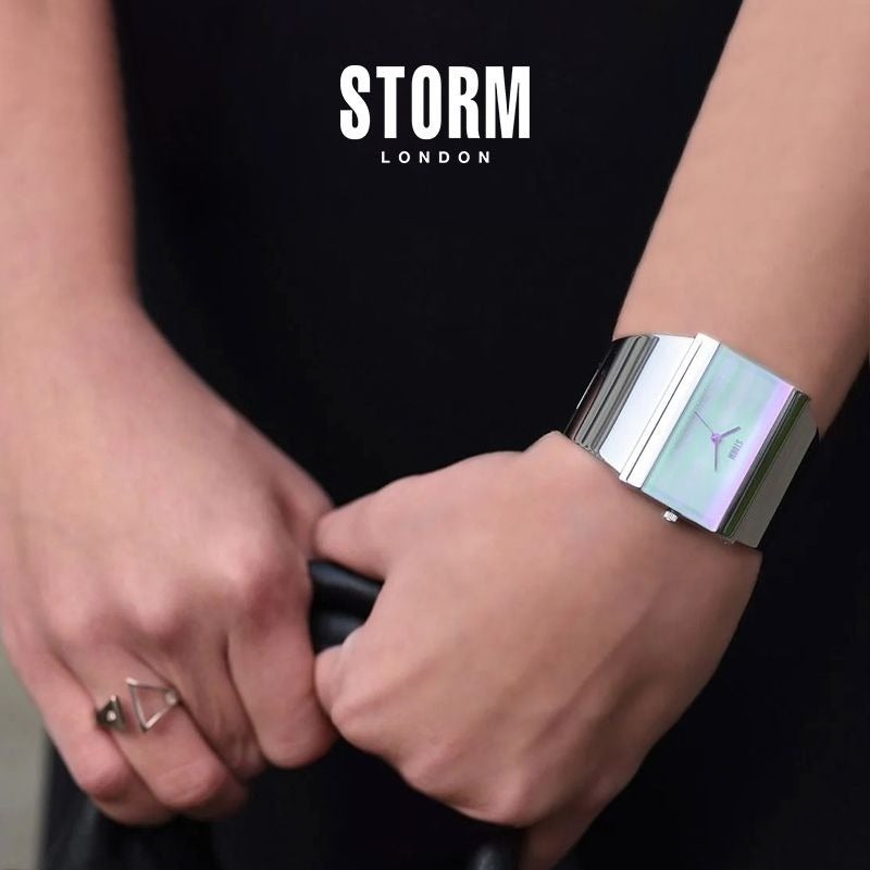 ستورم ساعة نسائية مربعة كوارتز من STORM بريطانية الاستيراد من سلسلة STARLETTI مع سوار عصري - Image 5