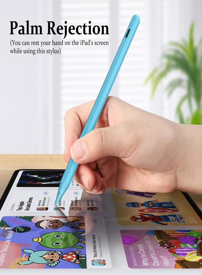 MEKO Stylus Pen for iPad With Palm Rejection, Tilt Sensitivity - 13 Mins Fully Charged, Active Touch Screen Apple Pencil Compatible With iPad Pro 12.9" & 11", Air 3/4/5, Mini 5/6 - Blue - Image 5