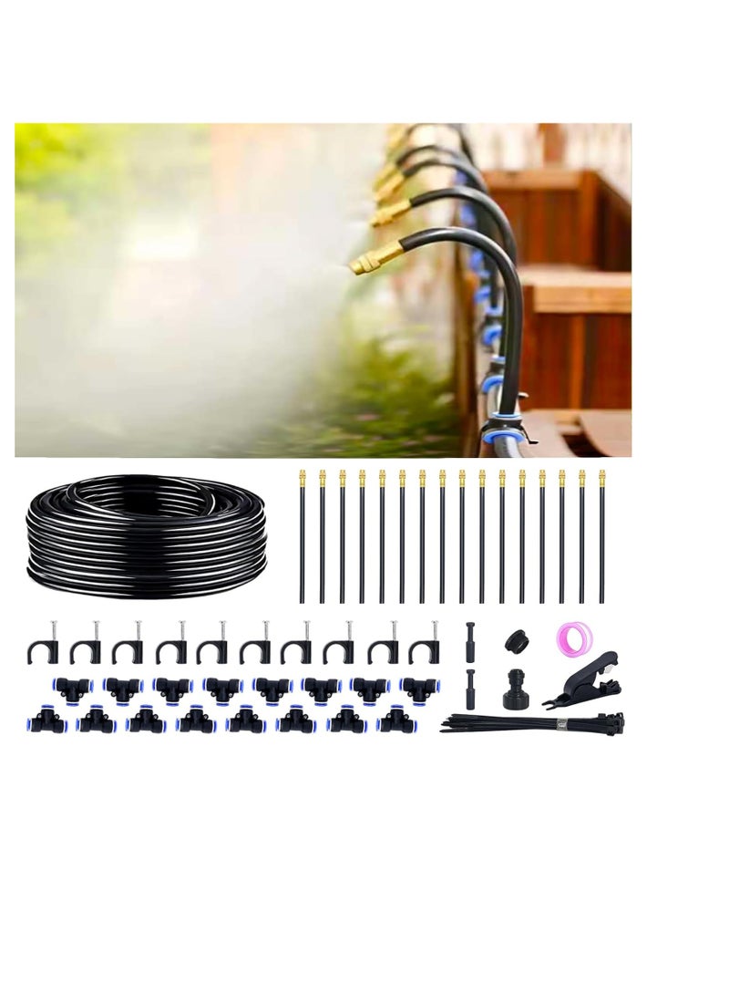 عام 360 ° نظام ري للتنقيط القابل للتعديل - نظام سقي حديقة 50 قدمًا مع 16 فوهًا ، نظام ري في الحديقة ، إكسسوارات الدفيئة ، نظام التفتيش للساحة ، العشب ، النباتات ، 5/16 بوصة خرطوم - Image 1