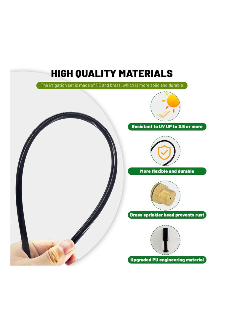 عام 360 ° نظام ري للتنقيط القابل للتعديل - نظام سقي حديقة 50 قدمًا مع 16 فوهًا ، نظام ري في الحديقة ، إكسسوارات الدفيئة ، نظام التفتيش للساحة ، العشب ، النباتات ، 5/16 بوصة خرطوم - Image 3