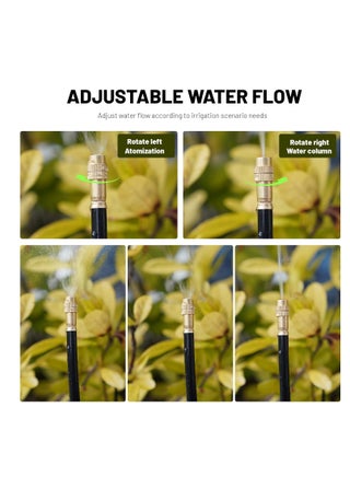 360° Adjustable Drip Irrigation System - 50FT Garden Watering System with 16 Nozzles, Garden Irrigation System, Greenhouse Accessories, Atomizing System for Yard, Lawn, Plants, 5/16 inch Hose - view 4