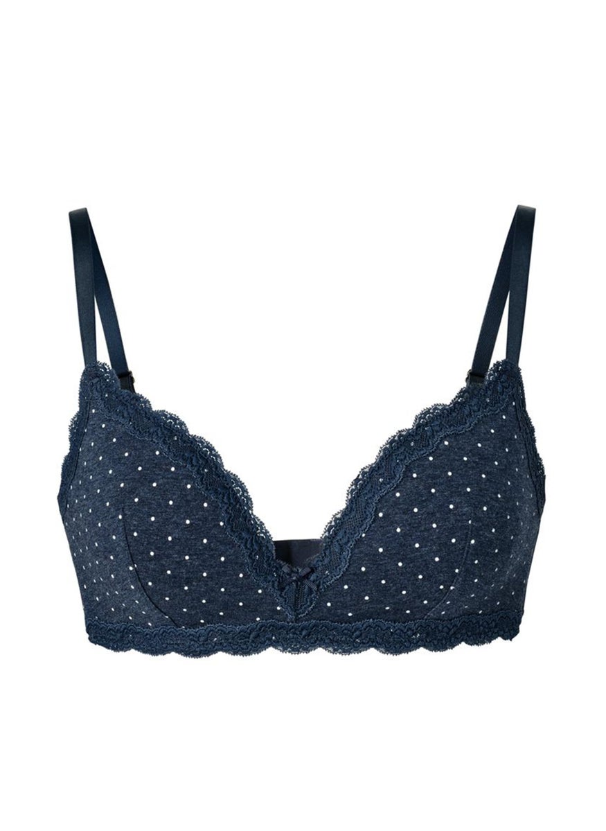 Tchibo Women Microdot Padded Non Wired Bra, Navy  - Image 4
