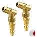 GODESON Tire Chucks Pack of 2 Angled 14 NPT Brass Air Chuck with Quick Connect Plug Closed Flow Tire Inflator Nozzle for Tire Inflator Pressure GaugeAir Compressor Attachments - Image 2