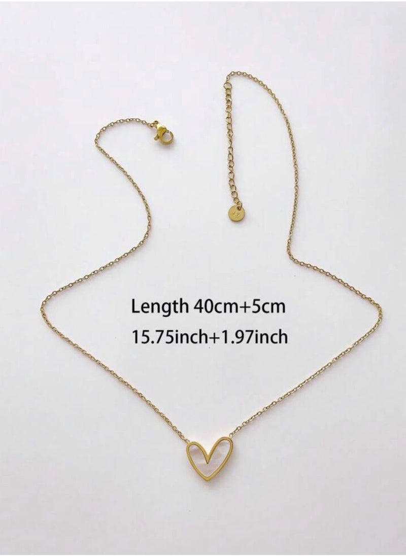 sixtyfour Elegant Stainless Steel Gold Plated Necklace For Women  - Image 4