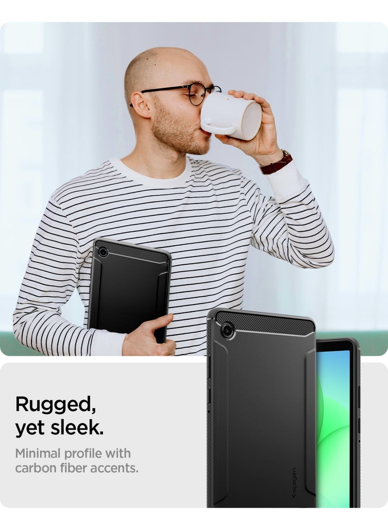 Spigen Rugged Armor for Samsung Galaxy Tab A11 Case Cover (8.7 inch) with Carbon Fiber accents - Matte Black - Image 3