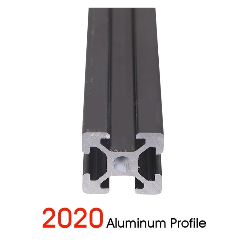 1PC Black 2020 European Standard Anodized Aluminum Profile Extrusion 100mm - 800mm Length Linear Rail 500mm for CNC 3D Printer Leisurely(450mm) - Image 2