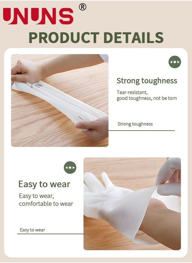 UNUNS 3 Pairs Household Cleaning Gloves - Reusable Kitchen Dishwashing Gloves Rubber Gloves with Latex Free, Waterproof, Non-Slip  - Image 3