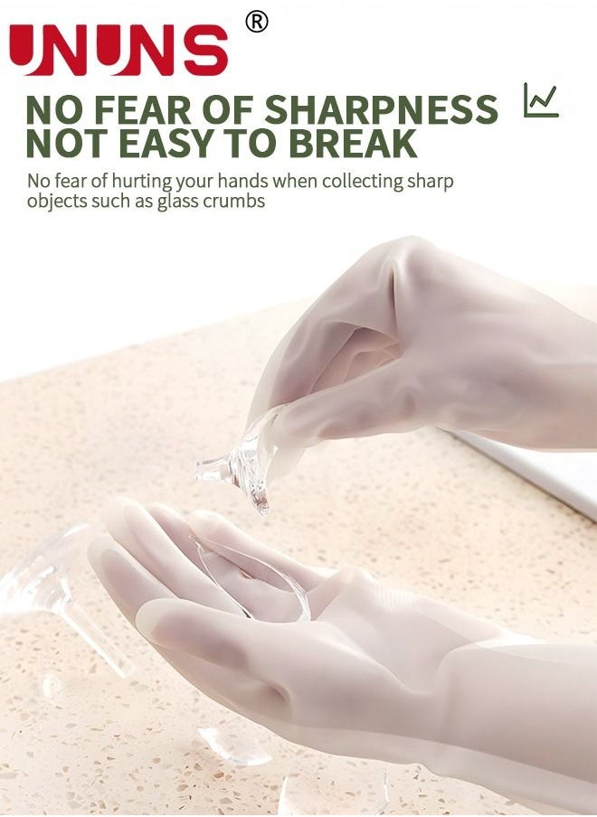 UNUNS 3 Pairs Household Cleaning Gloves - Reusable Kitchen Dishwashing Gloves Rubber Gloves with Latex Free, Waterproof, Non-Slip  - Image 4