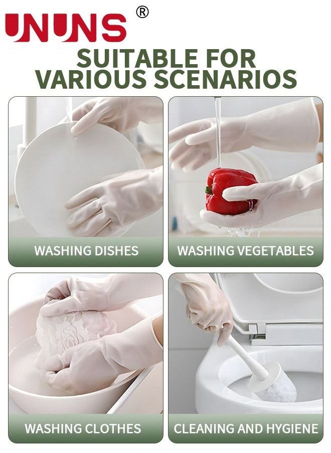 UNUNS 3 Pairs Household Cleaning Gloves - Reusable Kitchen Dishwashing Gloves Rubber Gloves with Latex Free, Waterproof, Non-Slip  - Image 5