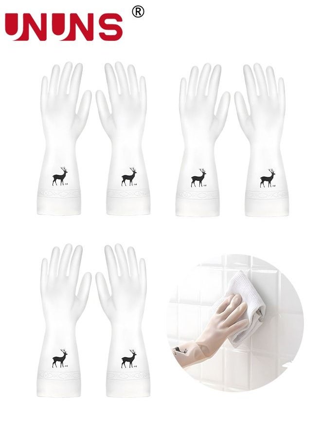 UNUNS 3 Pairs Household Cleaning Gloves - Reusable Kitchen Dishwashing Gloves Rubber Gloves with Latex Free, Waterproof, Non-Slip  - Image 1