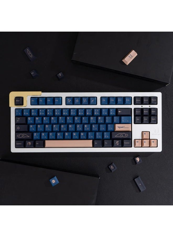 Sumgsn Blue Samurai Keycaps 129 Keys PBT Cherry Profile Keycaps Dye Sublimation with Key Puller for RK61 GK61 Anne Pro Cherry Mx Mechanical Keyboard - Image 3