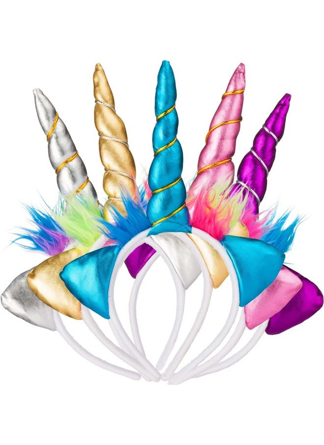 Bedwina - Unicorn Headband (Pack Of 12) Unicorn Headbands For Girls Party Favors And Rainbow Unicorn Birthday Party Supplies For Kids Sparkling And Flexible Horn Hair Accessory - Image 1