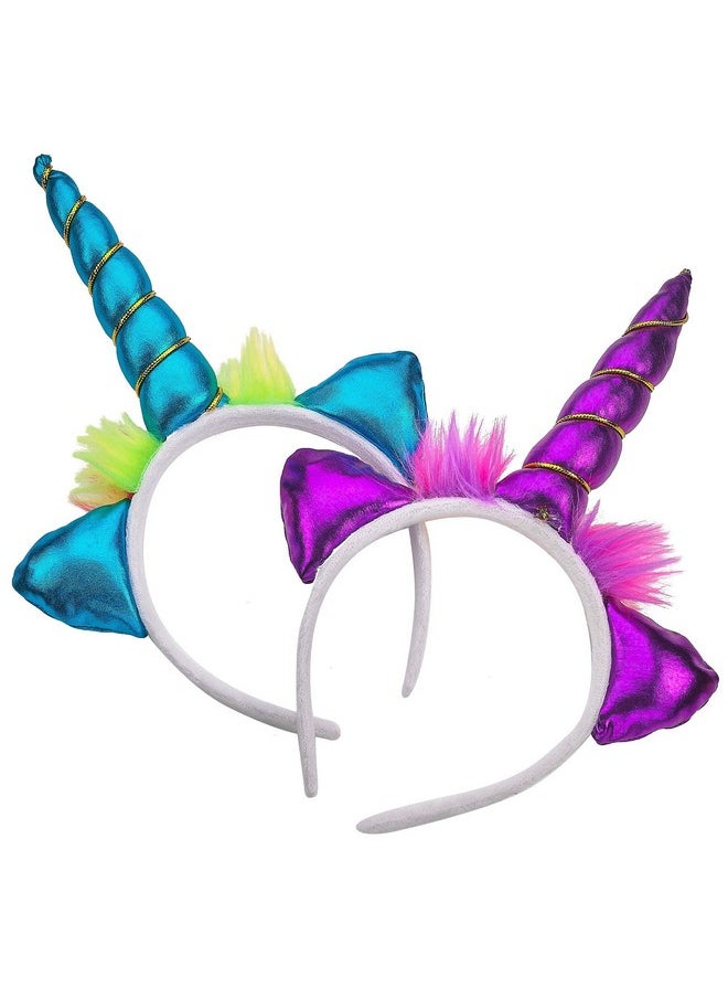 Bedwina - Unicorn Headband (Pack Of 12) Unicorn Headbands For Girls Party Favors And Rainbow Unicorn Birthday Party Supplies For Kids Sparkling And Flexible Horn Hair Accessory - Image 1