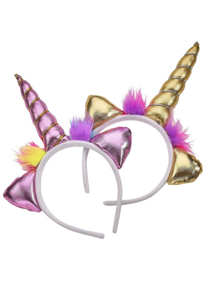 Bedwina - Unicorn Headband (Pack Of 12) Unicorn Headbands For Girls Party Favors And Rainbow Unicorn Birthday Party Supplies For Kids Sparkling And Flexible Horn Hair Accessory - Image 1