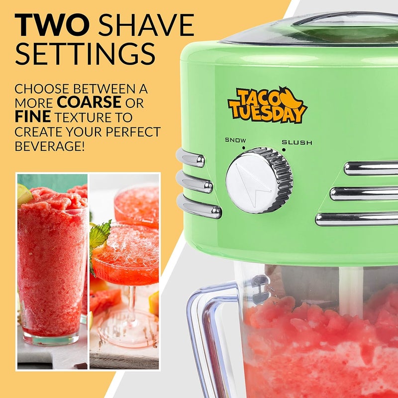 Nostalgia Taco Tuesday Frozen Drink Maker and Margarita Machine for Home - 40-Ounce Slushy Maker with Stainless Steel Flow Spout - Easy to Clean and Double Insulated - Lime Green - Image 3