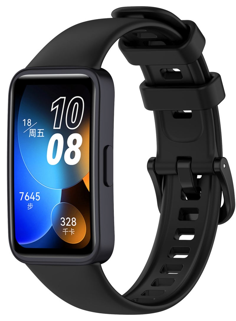 Huawei Band 8 /Huawei Band  9 Watch Band for Men Women Sport Watch Strap Lightweight Silicone Replacement Band (Black) - Image 1