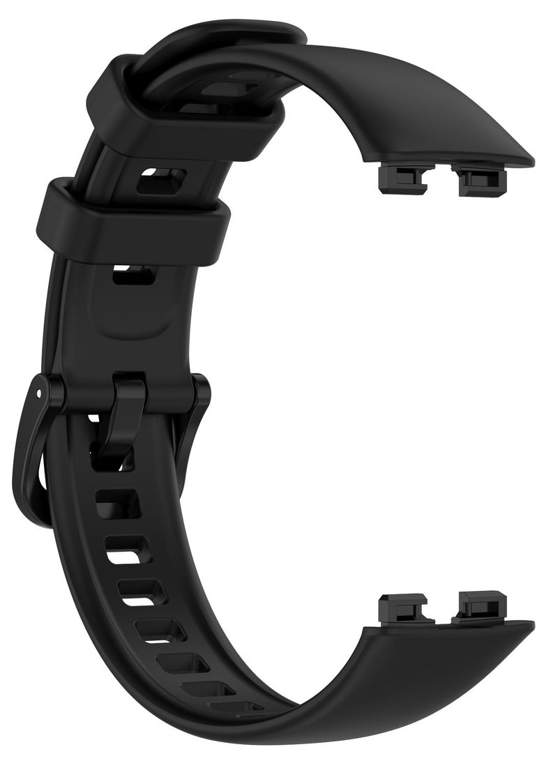 Huawei Band 8 /Huawei Band  9 Watch Band for Men Women Sport Watch Strap Lightweight Silicone Replacement Band (Black) - Image 3