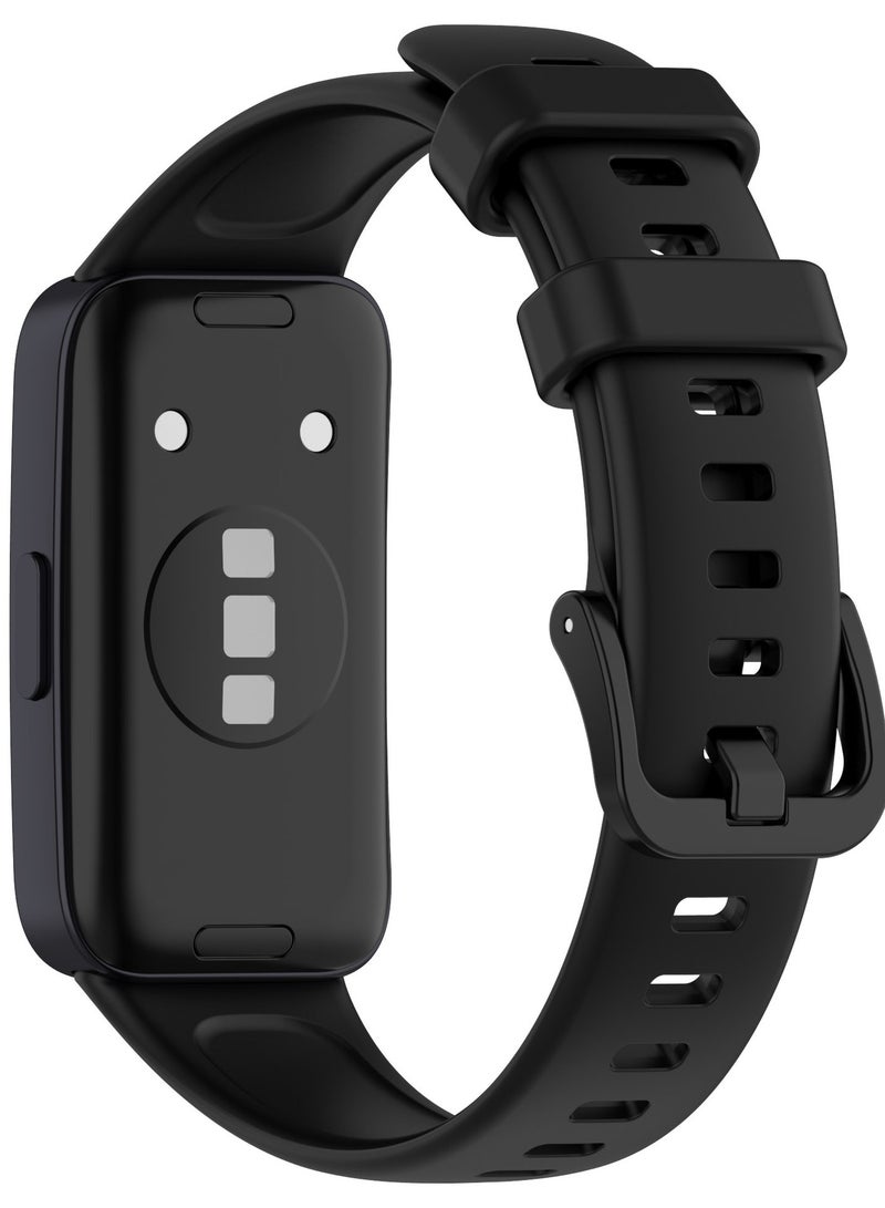 Huawei Band 8 /Huawei Band  9 Watch Band for Men Women Sport Watch Strap Lightweight Silicone Replacement Band (Black) - Image 2