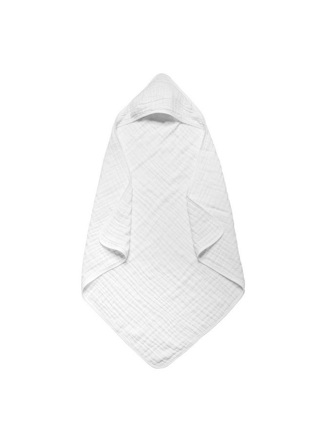 Arnzion Baby Hooded Towels for Babies and Toddlers, Muslin Baby Bath Towel Soft and Absorbency for Boys and Girls (Pure White 1 Pack) - Image 2