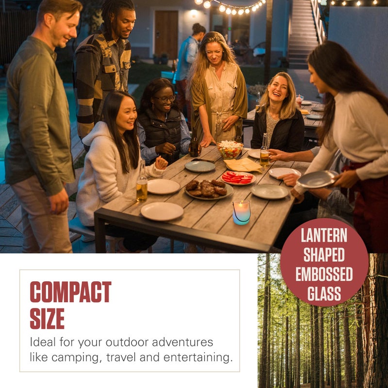 Coleman Color Changing LED Citronella Outdoor Scented Candle, 25+ Hours Burn Time, Festive Color Effects, Glass Holder with Metal Handle - Image 5