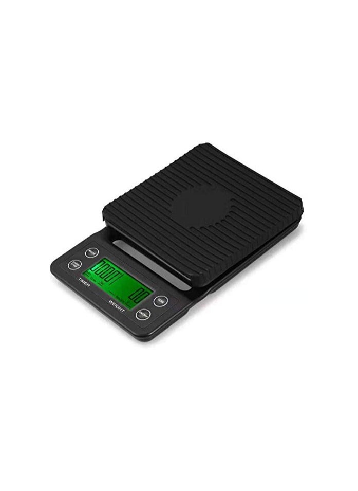Multifunctional Electronic Digital Coffee Scale with Timer High Precision Weight -0.1 to 3000g for Kitchen