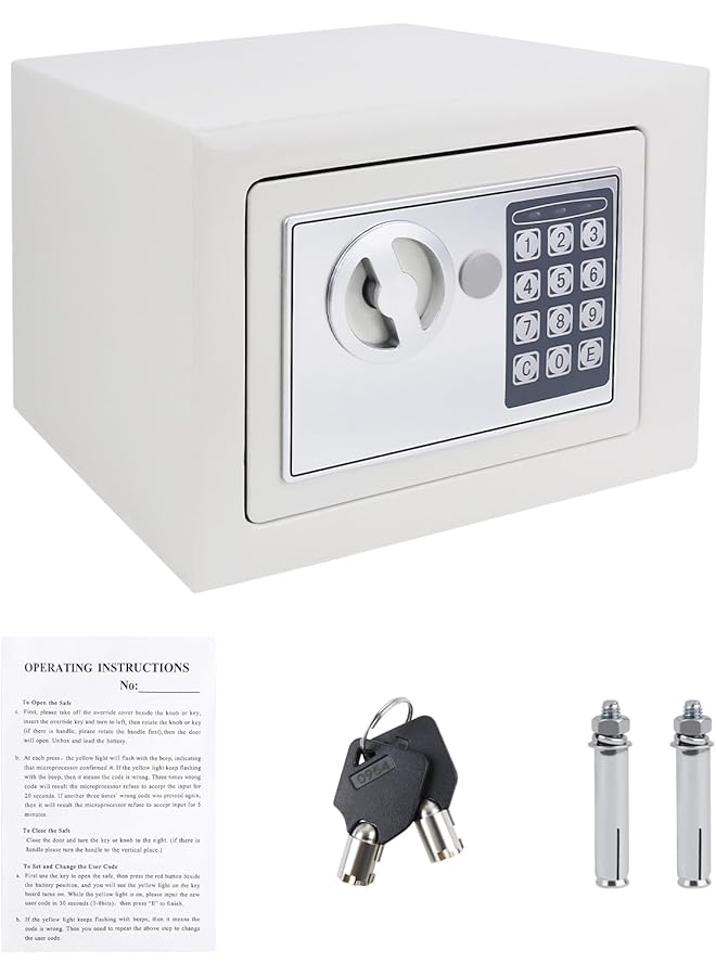 erorex Safe Box For Home Electronic Money Box With Digital Keypad And Keys Small Safe Security Box For Valuable Cash Money Jewelry Documents 23 - Image 1
