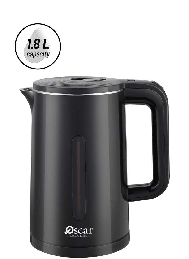 Oscar - OSCAR | Electric Kettle | Model: OKT18LSBK | 1.8L Capacity | Anti Dry Burning Function | Safety Locking Lid | 1.5 kW Heating Element | Durable and Efficient for Home Use - Image 1