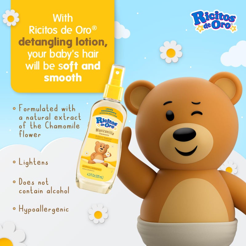 Ricitos de Oro Baby Kit, Chamomile, Hypoallergenic Products, Chamomile Shampoo, Bar Soap, Body Lotion, Body Cologne, 4 Products Inside, One Kit - Image 3