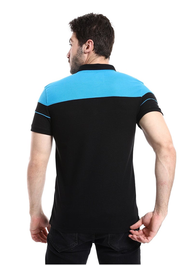 Caesar Pique Polo Shirt With Classic Collar And Buttons  - Image 2