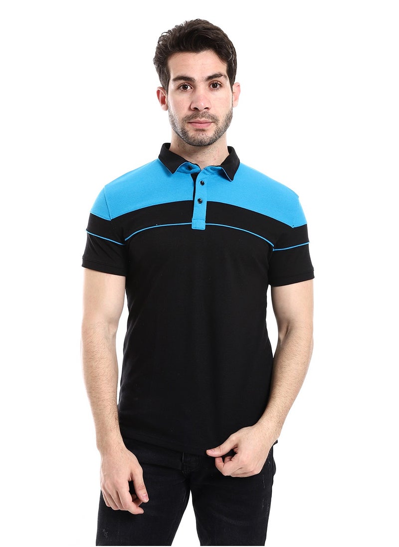 Caesar Pique Polo Shirt With Classic Collar And Buttons  - Image 4