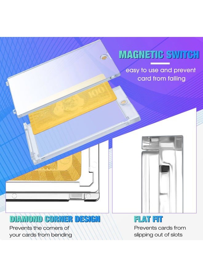 Satinior 15 Pcs 100 Pt Magnetic Card Holder for Trading Cards, Magnetic Card Holder Cases Magnetic Card Case Clear Card Protectors for Thick Baseball Football Hockey Cards - Image 3