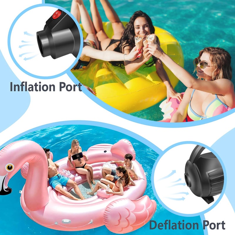 AWSUM 600W Electric Air Pump for Inflatable Gymnastics Mat, 110-120V AC Air Mattress Quick Fill Inflator Deflator Pump, Portable for Pool Floats/Air Bed/Gymnastics/Gym,4 Nozzles - Image 5